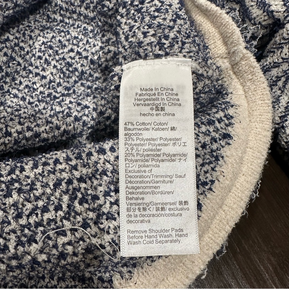 J.Crew Collection Textured Cotton Lady Jacket | NWT | M | Navy White | Fringe - Picture 12 of 15